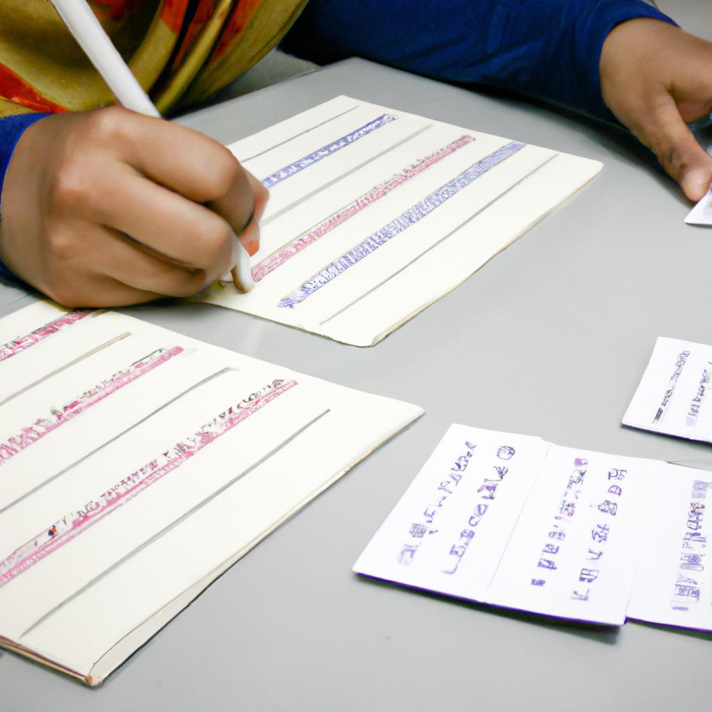 Person using educational materials